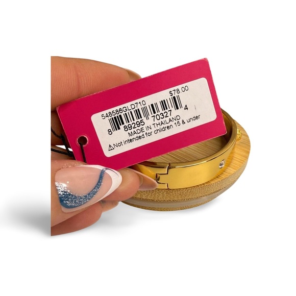 Kurt Geiger London Gold Tone Crystal & Eagle Head Hinged Bangle Bracelet NWT - Picture 6 of 9